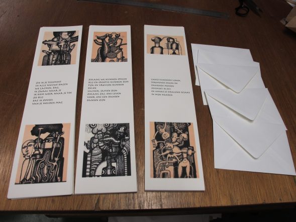 hand bookbindery Seugling boekbinderij seugling handmade limited editions uitgeverij Gerie Schaafsma poezie kunst Jaap Jungcurt J.H.Jungcurt handmade cards kaarten